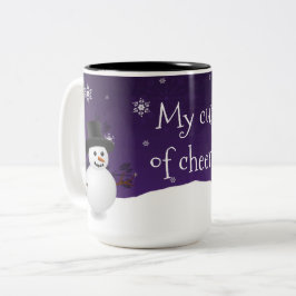 Lila Snowman Winter Scene Weihnachtsfeier Tasse