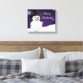 Lila Snowman Winter Szene Weihnachtsleinwand Print Leinwanddruck (Insitu (Schlafzimmer))