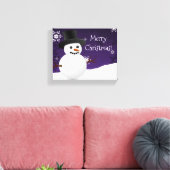 Lila Snowman Winter Szene Weihnachtsleinwand Print Leinwanddruck (Insitu (Wohnzimmer))