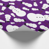 Lila Snowmen Geschenkpapier (Ecke)