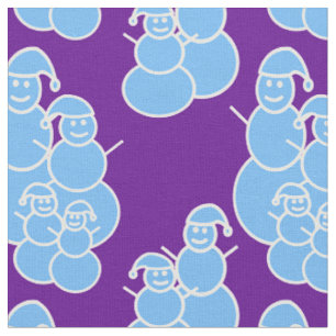 Lila Snowmen-Gewebe Stoff