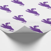 Lila Snowmobiler Geschenkpapier (Ecke)