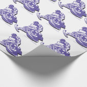 Lila Snowmobiler Geschenkpapier (Ecke)