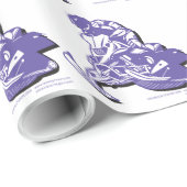 Lila Snowmobiler Geschenkpapier (Rolleneckpunkt)