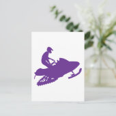 Lila-Snowmobiler Postkarte (Stehend Vorderseite)