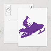 Lila-Snowmobiler Postkarte (Vorne/Hinten)