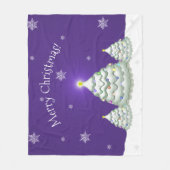 Lila Snowy Christmas Tree Blanket Fleecedecke (Vorderseite)