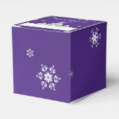 Lila Snowy Christmas Tree Gefälligbox Geschenkschachtel (Vorderseite)