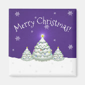 Lila Snowy Christmas Tree Magnet (Vorne)