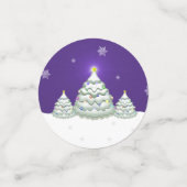 Lila Snowy Christmas Tree Table Confetti Konfetti (Klein Vorderseite)