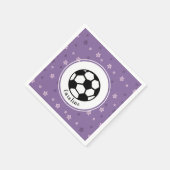 Lila Soccer Party Pink Star Sport Personalisiert Serviette (Ecke)