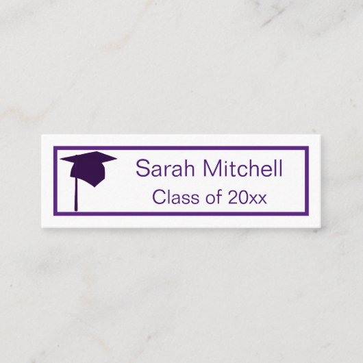 Lila Sockel - Abschluss Name Karten einfügen (Vorderseite)