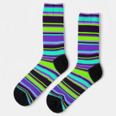 Lila Socken aus Aqua & Chartreuse Crew (Linkes Detail)