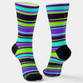 Lila Socken aus Aqua & Chartreuse Crew (Gewinkelt)