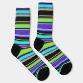 Lila Socken aus Aqua & Chartreuse Crew (Rechts)