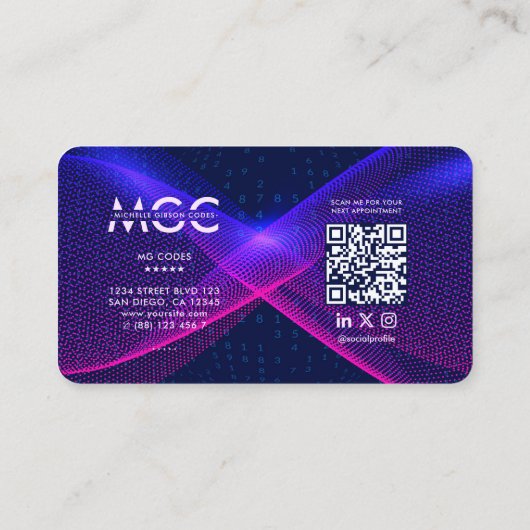 Lila Software-Engineer für moderne Datenwissenscha Visitenkarte (Rückseite)