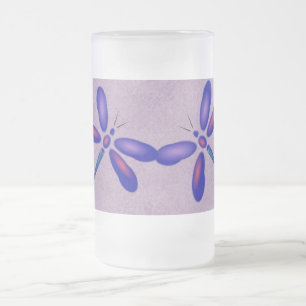 Lila Sommer-Tasse für digitale Libellen Mattglas Bierglas