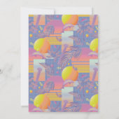 Lila Sommer Vaporwave Sunset Geburtstag Einladung (Rückseite)