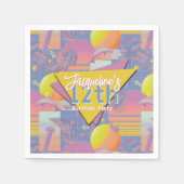 Lila Sommer Vaporwave Sunset Geburtstag Serviette (Vorderseite)