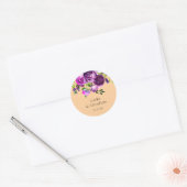 Lila Sommerhochzeit Runder Aufkleber (Umschlag)