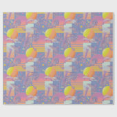 Lila Sommersonnenuntergang und Palmen Geschenkpapier (Flach)