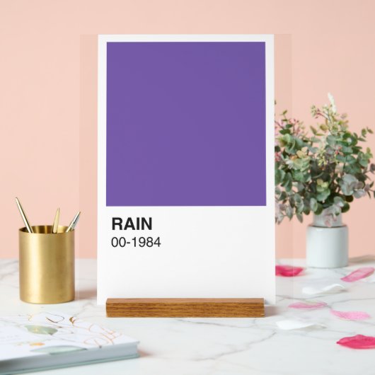 Lila Song Album - weißer Hintergrund Acrylschild (Hochzeit)