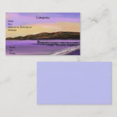 Lila Sonnenaufgang-Strand-Geschäfts-Karte Visitenkarte (Vorne/Hinten)