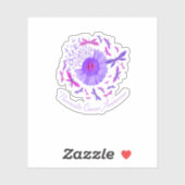 Lila Sonnenblume Bauchspeicheldrüsenkrebs-Software Aufkleber (Blatt)