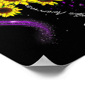 Lila Sonnenblume Fibromyalgie Bewusstsein Poster (Ecke)
