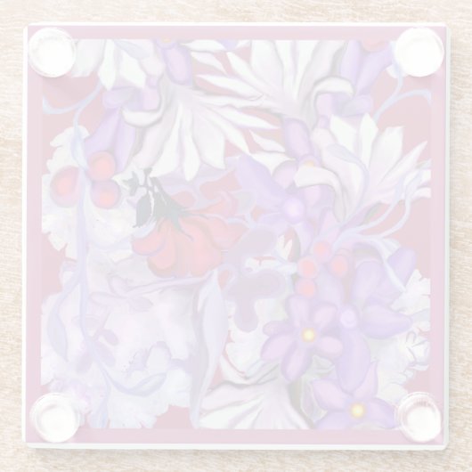 Lila Sonnenblume Glasuntersetzer (Rückseite)