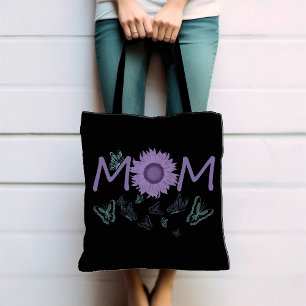 Lila Sonnenblume MAMA Tasche der Aquarellbutterf