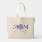 Lila Sonnenblume MAMA | Wasserfarbenschmetterlinge Jumbo Stoffbeutel (Rückseite)