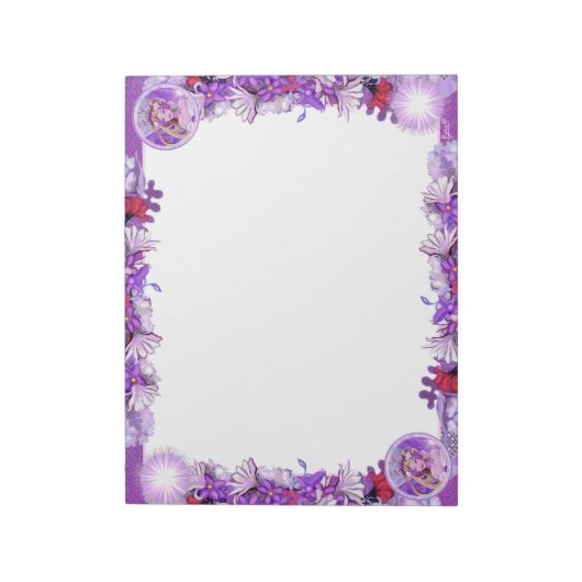 Lila Sonnenblume Notizblock (Rotiert)