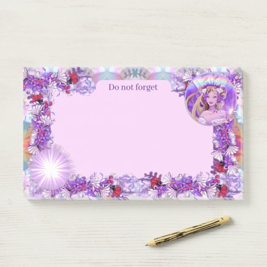 Lila Sonnenblume Post-it Klebezettel (Auf Schreibtisch)