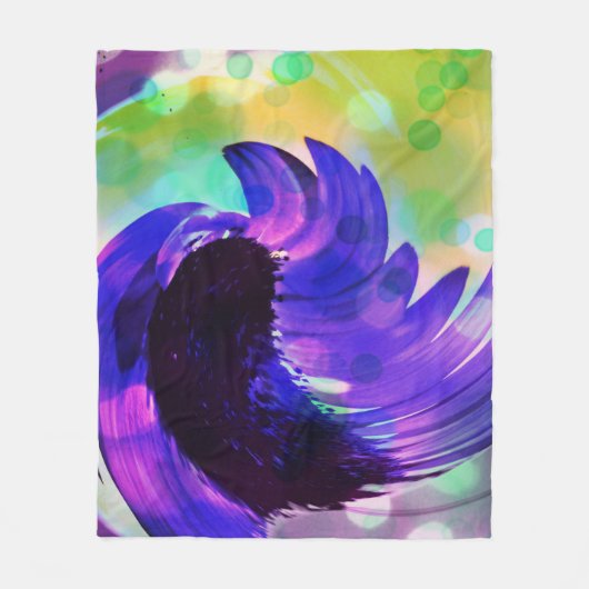Lila Sonnenblume Swirl Fleece Decke (Vorderseite)