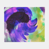Lila Sonnenblume Swirl Fleece Decke (Vorderseite (Horizontal))