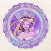 Lila Sonnenblume Untersetzer (Vorderseite)