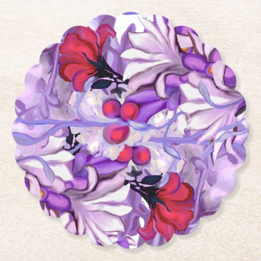 Lila Sonnenblume Untersetzer (Vorderseite)