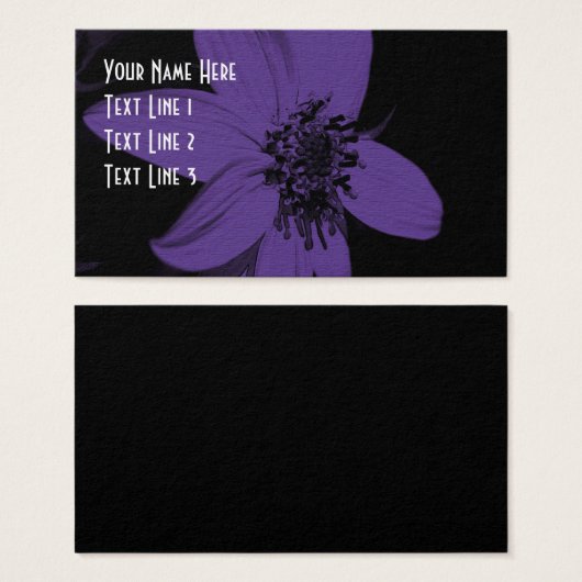 Lila Sonnenblumen Blume Art Business Card (Vorne & Hinten)