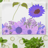 lila Sonnenblumen Geschirrtuch (Gefaltet)