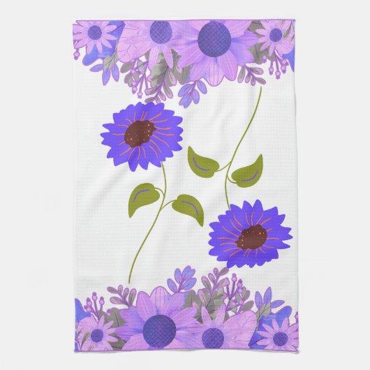 lila Sonnenblumen Geschirrtuch (Vertikal)