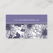 Lila Sonnenblumen-Hochzeitkarte Begleitkarte (Rückseite)