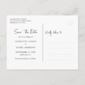 Lila Sonnenblumenhochzeit Das Datum der Postkarte  (Rückseite)