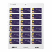 Lila Sonnenblumenhochzeit-Rücksendeadresse Adressaufkleber (Vorne)