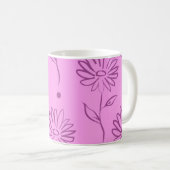 Lila Sonnenblumenmuster Kaffeetasse (VorderseiteRechts)