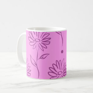 Lila Sonnenblumenmuster Kaffeetasse