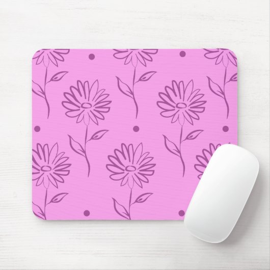 Lila Sonnenblumenmuster Mousepad (Mit Mouse)