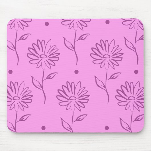 Lila Sonnenblumenmuster Mousepad (Vorne)