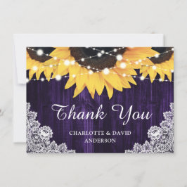 Lila Sonnenblumenzwiebelblume Dankeskarte