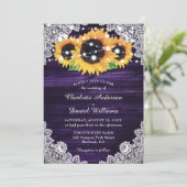 Lila Sonnenblumenzwiebelblume Einladung (Stehend Vorderseite)